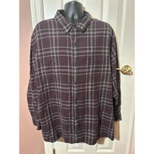 Alesbury Brushed Flannel Shirt Mens 3XL Burgundy Plaid New